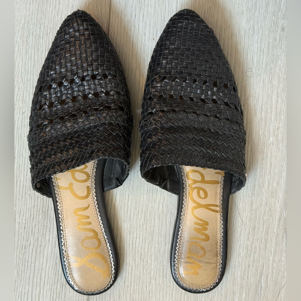 Sam Edelman Black Woven Mules